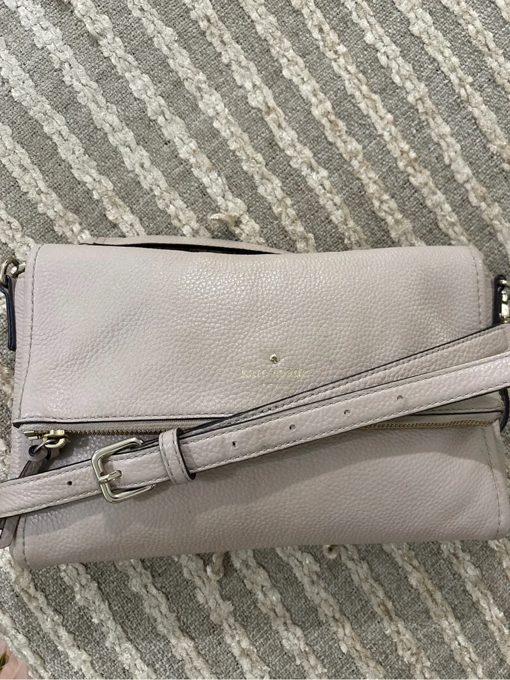 Kate Spade Leila Mini Crossbody Pebbled Leather Fold-Over‎ Crossbody Bag